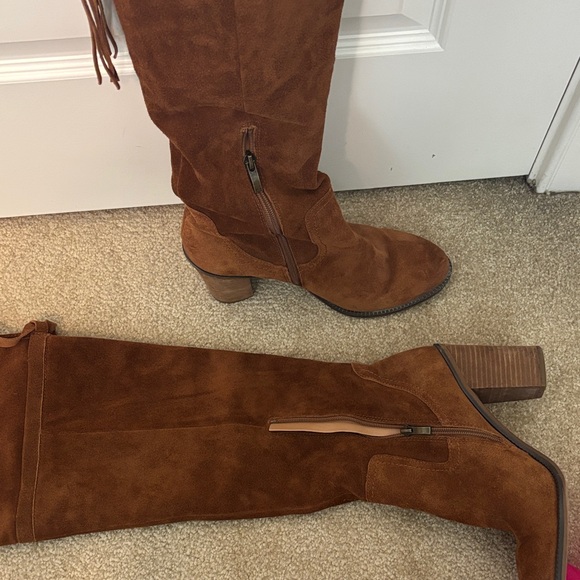 Franco Sarto Tan Suede Over the Knee Boots - Picture 3 of 4